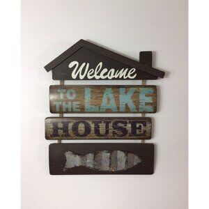 Wood Lake House Sign Decor 17"